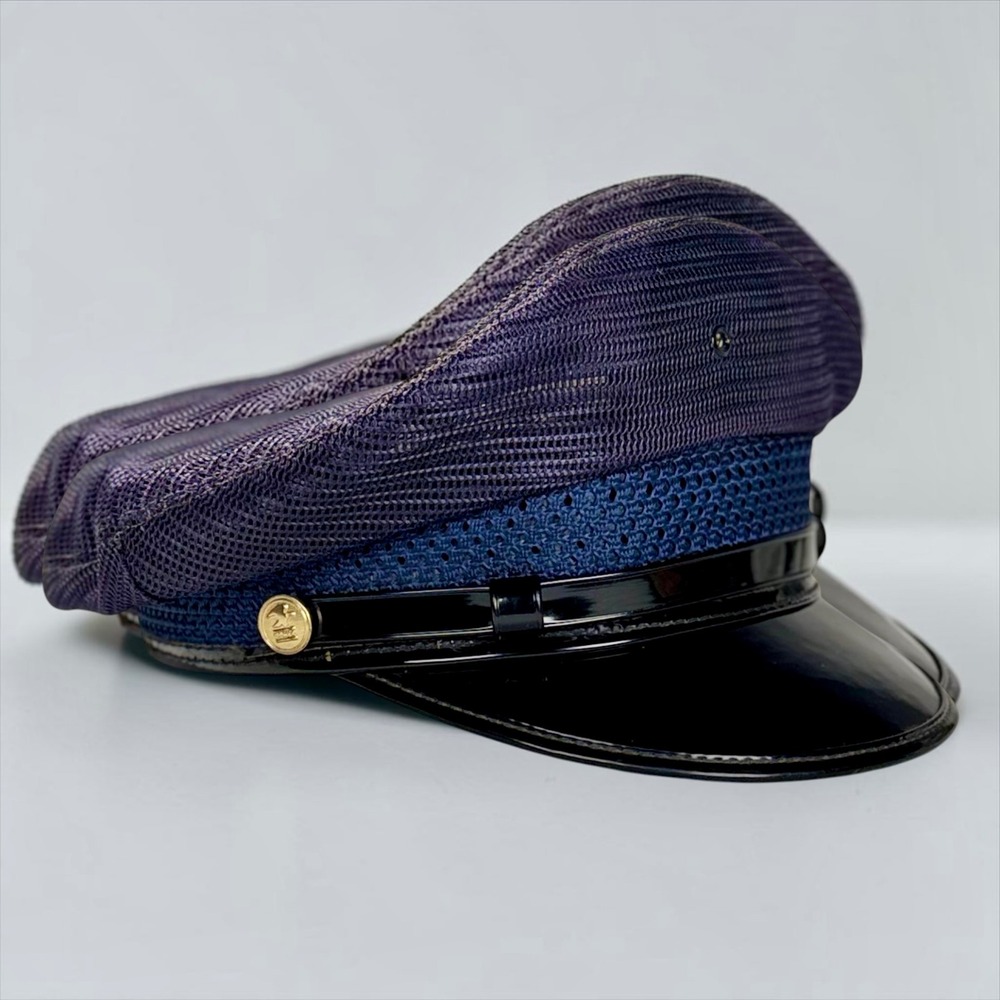 Vintage USPS Postal Mail Carrier Mesh Summer Visor Dress Cap Hat Blue Uniform